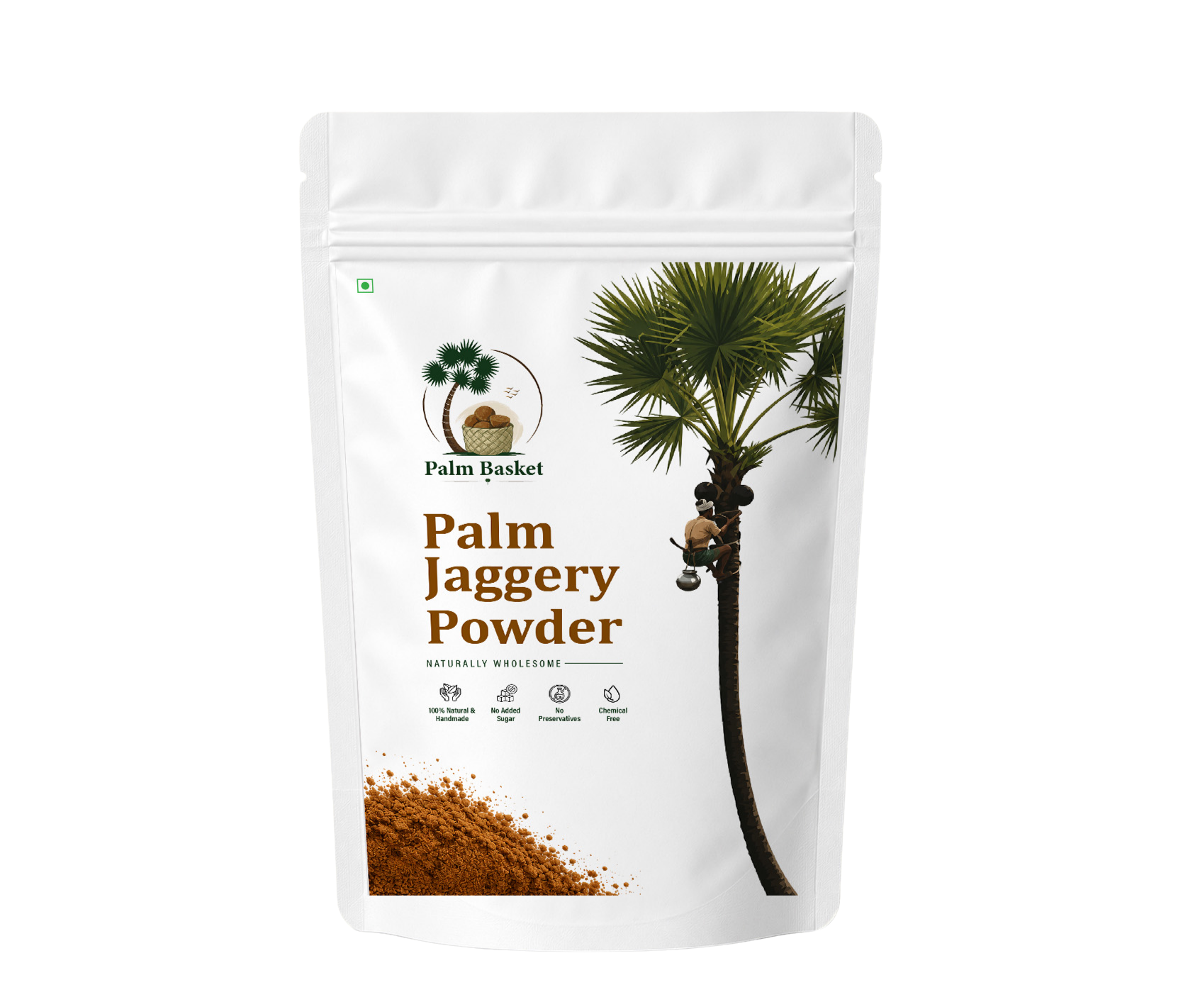 Palm-Jaggery-Mockup-Front Palm Jaggery Powder - Image 1