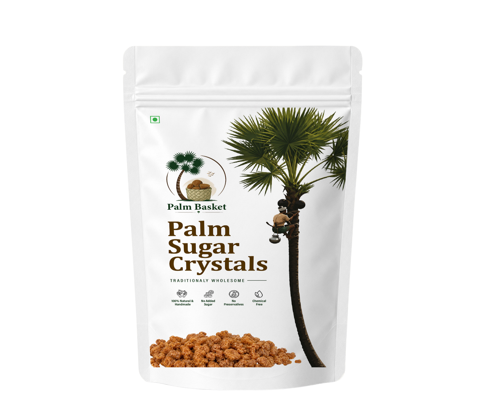 Palm-Sugar-Crystal-100gm-Mockup-Front Palm Sugar Crystals - Image 1